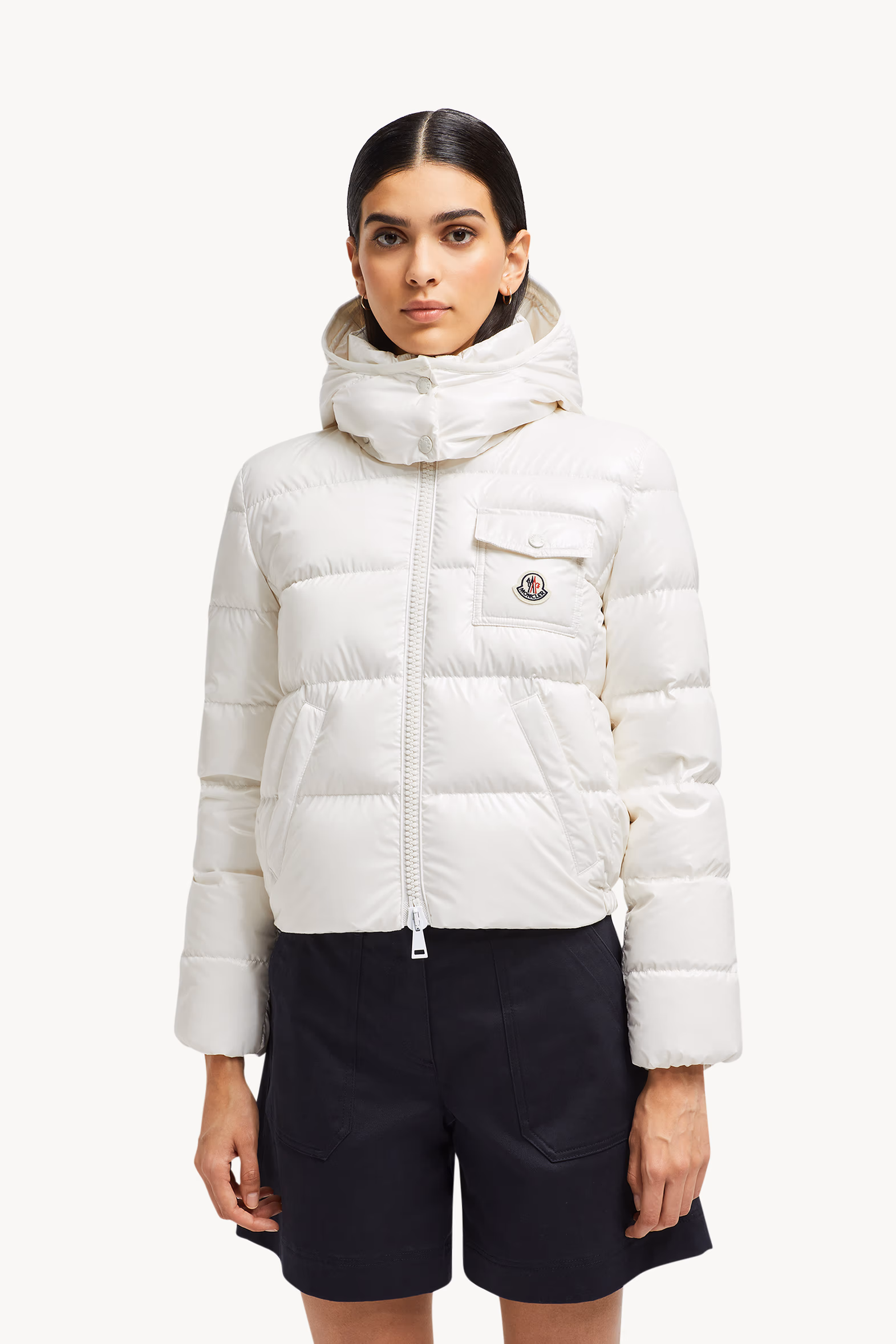 Plumífero corto con capucha Andro Mujer Blanco Moncler 3